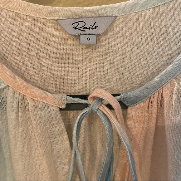 RAILS Women Ashlyn Gradient Smocked Waist Linen Blend Dress Size Small - Picture 5 of 8